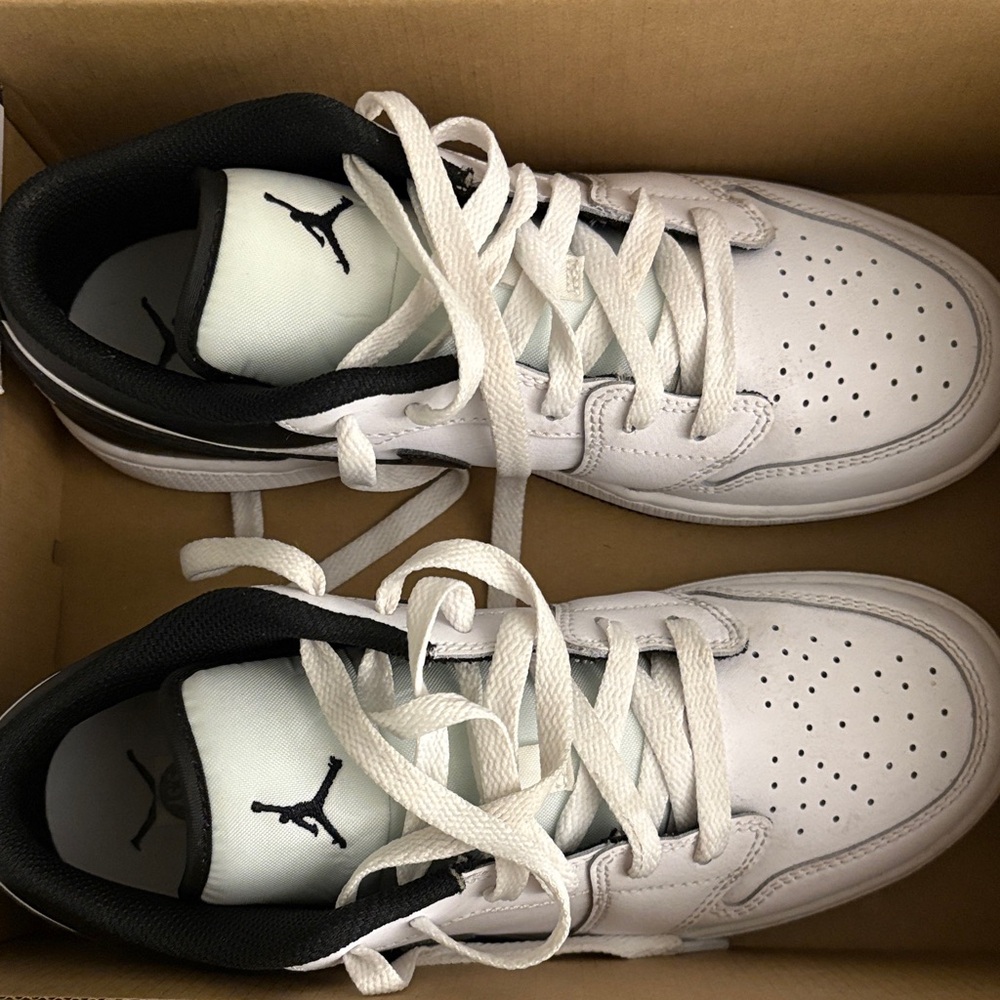 Jordan Kids White and Black Sneakers